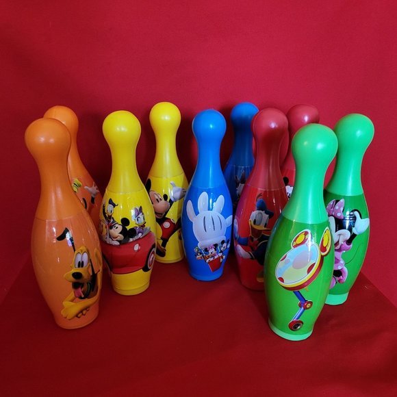 Vintage Disney Mickey Mouse and Friends Bowling Pins Set of 10 - Picture 11 of 14
